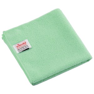 Салфетки VILEDA "МикроТафф Бейс" КОМПЛЕКТ 5шт, микрофибра, зеленый, 36*36см, 174180 - фото 9463265