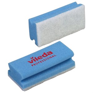 Губки VILEDA PROFESSIONAL профильные "Минимальная жесткость" КОМПЛЕКТ 10 шт., синие, БЕЛЫЙ абразив, 15х7х4,5 см, 102562 - фото 9463274