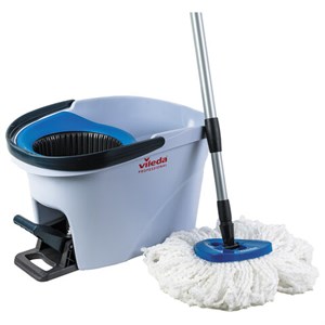 Швабра с отжимом и ведром 10л VILEDA "УльтраСПИН Мини", отжим с педалью, насадка, синий 158010 - фото 9463300