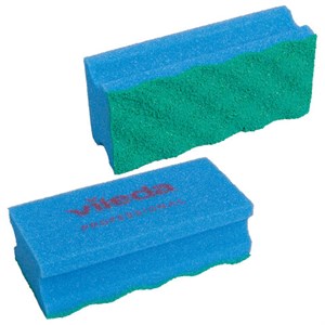 Губки VILEDA профильные "ПурАктив" КОМПЛЕКТ 10 шт., БЕЗ ЦАРАПИН 14х6,3х4,5 см, синие, 123118 - фото 9463399