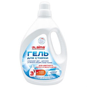 Гель для стирки всех видов тканей универсальный 3л LAIMA PROFESSIONAL "Альпийская Свежесть", 702187 - фото 9471641