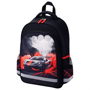Рюкзак ПИФАГОР SCHOOL, 1 отделение, 3 кармана, "Revving car", 38x28х14 см, 274439 - фото 9503112