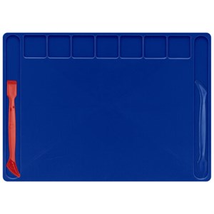Доска для лепки А4, 280х200 мм, BRAUBERG KIDS, синяя, 7 отделений для пластилина, 2 стека, 274256 - фото 9515894