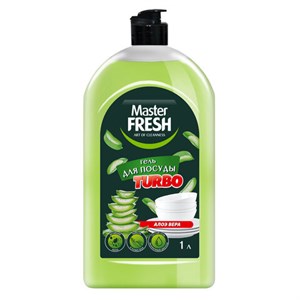 Средство для мытья посуды 1 л MASTER FRESH TURBO "Алоэ вера", гель, флип-топ, С0008037 - фото 9567741
