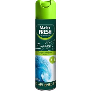 Освежитель воздуха аэрозольный 300 мл MASTER FRESH FUSION 3 в 1 "Морской бриз", С0006360 - фото 9567749