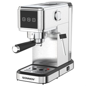 Кофеварка рожковая SONNEN CM-2033, ручной капучинатор, сенсор, 1 л, 1350 Вт, 19 бар, 457883 - фото 9577289