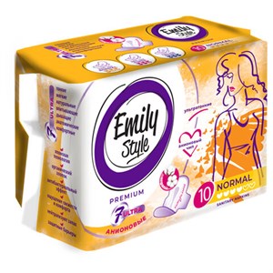 Прокладки женские гигиенические 10 шт., EMILY STYLE "Premium" NORMAL, УЛЬТРАТОНКИЕ - фото 9577646