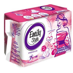 Прокладки женские гигиенические 8 шт., EMILY STYLE "Premium" SUPER, УЛЬТРАТОНКИЕ - фото 9577647