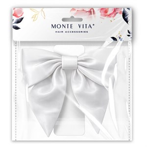 Бант для волос 17х7,5х15 см, на заколке, белый, MONTE VITA (МОНТЕ ВИТА), 458839 - фото 9676608