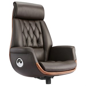 Кресло без пятилучия HAWASAN PREMIUM "GALANT EX-805", до 200 кг, синхромеханизм, натуральная кожа, цвет коричневый, 641942 - фото 9695661