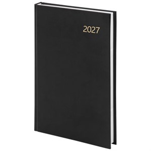 Ежедневник датированный 2027 145х215 мм, А5, STAFF, обложка бумвинил, черный, 117817 - фото 9729969