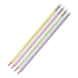 Карандаш чернографитный BIC, 1 шт., "Evolution Pastel", HB, с ластиком, корпус ассорти, 518306