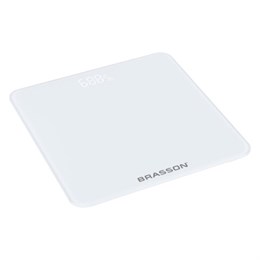 Весы напольные BRASSON (БРАССОН) FS-28С, 28x28 см, электронные, LED-дисплей, до 180 кг, стекло, белые, 458448