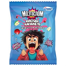 Карамель кислая МОЗГОСЛОМ микс вкусов яблока и черешни, БОМБАСВИТС, 30 г, 624613