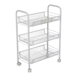 Этажерка (тележка) BOOMHOUSE (БУМХАУС) RC-003 3 яруса, на колесах, В62,5хШ42,5хГ25,5 см, металл, белая, 701456