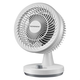 Вентилятор настольный SONNEN FT-160, 40 Вт, 23 см, 3 скорости, вращение на 60°, механическое управление, белый, 457784