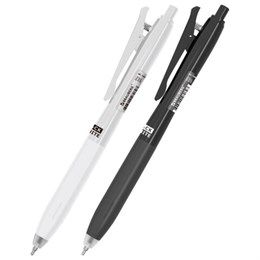 Ручка шариковая автоматическая С УДЛИНЕННЫМ ГРИПОМ BRAUBERG "BLACK & WHITE", СИНЯЯ, пишущий узел 0,5 мм, линия письма 0,35 мм, 144462