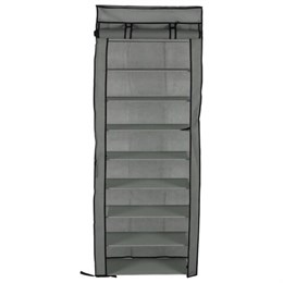 Обувница с чехлом BOOMHOUSE (БУМХАУС) FB-001 (В1580хШ600хГ300 мм), 9 полок, металл/пластик, серая, 701448