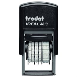 Датер-мини месяц ЦИФРАМИ ДЛЯ БАНКА, оттиск 20х3,8 мм, синий,TRODAT IDEAL 4810P2, корпус черный, подушка, 218614