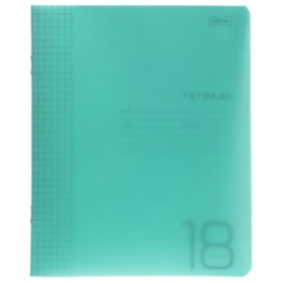 Тетрадь обложка пластик, 18 л., клетка, HATBER, зеленая, 095820, 18Т5В1