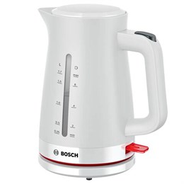 Чайник BOSCH TWK3M121, 1,7 л, 2400 Вт, закрытый нагревательный элемент, пластик, белый