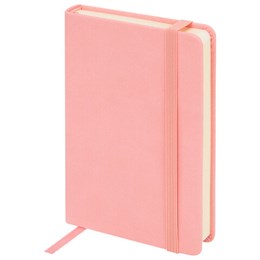 Скетчбук, слоновая кость 140 г/м2 90х140 мм, 80 л., КОЖЗАМ, резинка, BRAUBERG ART CLASSIC, пастель розовый, 116874