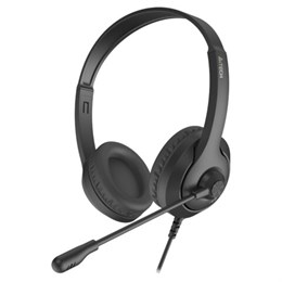 Наушники с микрофоном (гарнитура) A4TECH Fstyler FH100i, проводные, 1,8 м, USB, черные, 1774499