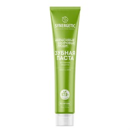 Зубная паста 100 г, SYNERGETIC "Активная защита", лайм и мята, без фтора, 201002