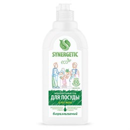 Гель для мытья посуды биоразлагаемый 500 мл, SYNERGETIC "Алоэ", флип-топ, 103053/14
