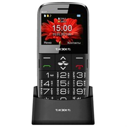 Телефон мобильный TEXET TM-B227, 2 SIM, 2,2", 32 МБ, microSD, FM, MP3, камера, фонарик, черный, 00-00001869