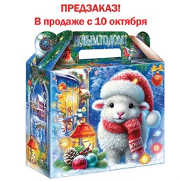 Подарок новогодний "ПУШИСТИК", НАБОР конфет 500 г, картонная коробка, МОСУПАК, 13069/Х26018
