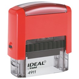 Оснастка для штампа, оттиск 38х14 мм, синий, TRODAT IDEAL 4911 P2, корпус красный, подушка, 125419