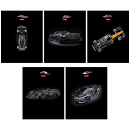 Тетрадь А5, 48 л., HATBER, скоба, клетка, матовая ламинация, 3D-фольга, "Зона скорости" (микс в ПУ), 096826, 48Т5лофВ1