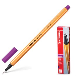 Ручка капиллярная (линер) STABILO "Point", СИРЕНЕВАЯ, корпус оранжевый, линия письма 0,4 мм, 88/58