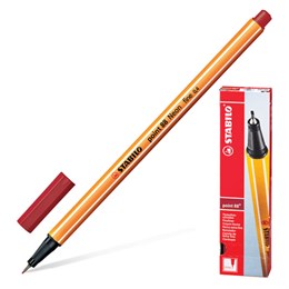 Ручка капиллярная (линер) STABILO "Point 88", ТЕМНО-КРАСНАЯ, корпус оранжевый, линия письма 0,4 мм, 88/50