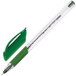 Ручка шариковая масляная BRAUBERG "Extra Glide GT", ЗЕЛЕНАЯ, трехгранная, узел 0,7 мм, линия письма 0,35 мм, 142921