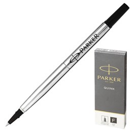 Стержень для ручки-роллера PARKER "Quink RB", металлический 116 мм, линия письма 0,5 мм, черный, 1950277