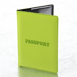 Обложка для паспорта, мягкий полиуретан, "PASSPORT", салатовая, STAFF, 237607