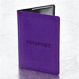 Обложка для паспорта, мягкий полиуретан, "PASSPORT", фиолетовая, STAFF, 237608