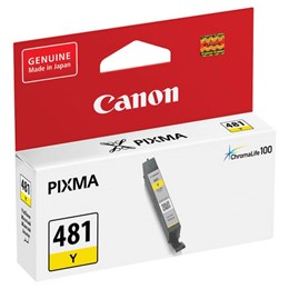 Картридж струйный CANON (CLI-481Y) для PIXMA TS704/TS6140, желтый, ресурс 257 страниц, оригинальный, 2100C001