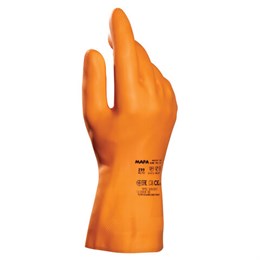 Перчатки латексные MAPA Industrial/Alto 299, хлопчатобумажное напыление, размер 9 (L), оранжевые