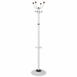 Вешалка-стойка "Квартет-З", 1,79 м, основание 40 см, 4 крючка + место для зонтов, металл, белая