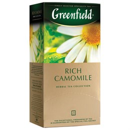 Чай GREENFIELD "Rich Camomile" травяной ромашковый, 25 пакетиков в конвертах по 1,5 г, 0432-10