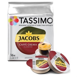 Кофе в капсулах JACOBS Caffe Crema для кофемашин Tassimo, 16 порций, 8052180