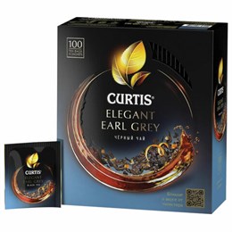 Чай CURTIS "Elegant Earl Grey" черный с бергамотом и цедрой цитрусовых, 100 пакетиков в конвертах по 1,7 г, 101015