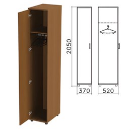 Шкаф для одежды "Монолит", 370х520х2050 мм, цвет орех гварнери, ШМ52.3