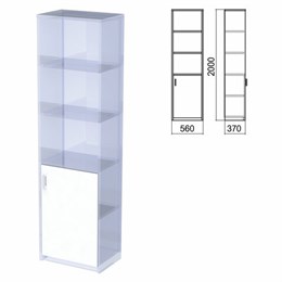 Шкаф полузакрытый ЧАСТЬ 2 "Арго", 560х370х2000 мм, дверь, 4 полки, серый