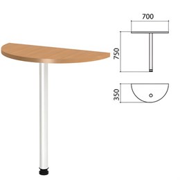 Стол приставной полукруг "Этюд", 700х350х750 мм, цвет бук бавария (КОМПЛЕКТ)