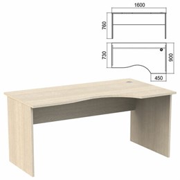 Стол эргономичный "Арго", 1600х900х760 мм, правый, ясень шимо (КОМПЛЕКТ)