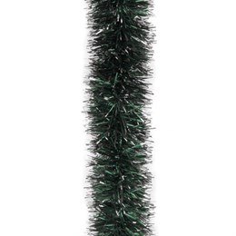 Мишура, 1 штука, диаметр 70 мм, длина 2 м, зеленая с белыми кончиками, 73752